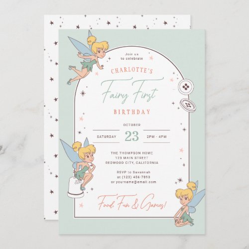 Disneys Tinker Bell  Fairy First Birthday Invitation