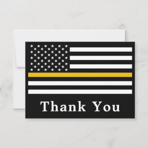 Dispatcher 911 Emergency Police Thin Gold Line Thank You Card