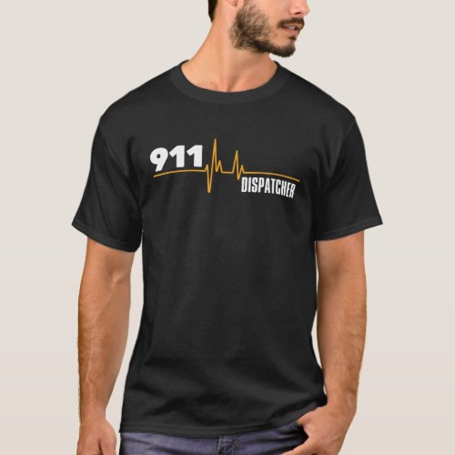 Dispatcher 911 Heartbeat Men Women Fathers Day Mo T_Shirt