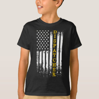 Dispatcher - 911 Operator Thin Gold Yellow Line Di T-Shirt