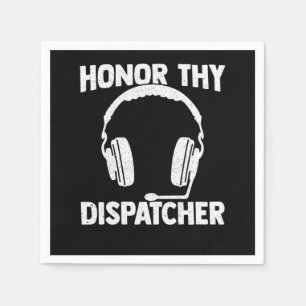 Dispatcher 911 Thin Gold Yellow Line Napkins