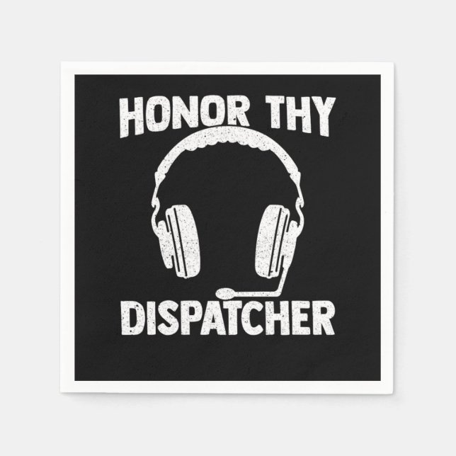 Dispatcher 911 Thin Gold Yellow Line Napkins (Front)