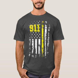 Dispatcher 911 USA Flag Dispatcher Gift Back T-Shirt