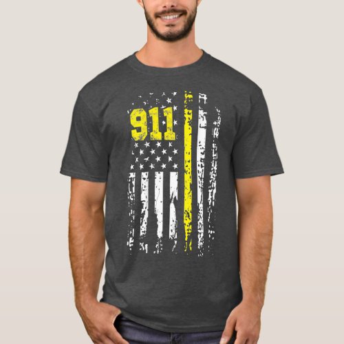 Dispatcher  911 USA Flag Dispatcher Gift Back T_Shirt