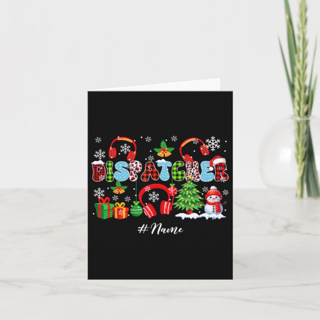 Dispatcher Christmas Tree Leopard Santa Snowman Jo Card (Front)