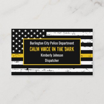 Dispatcher Fire Police Thin Yellow Line Business Card by BlackDogArtJudy at Zazzle