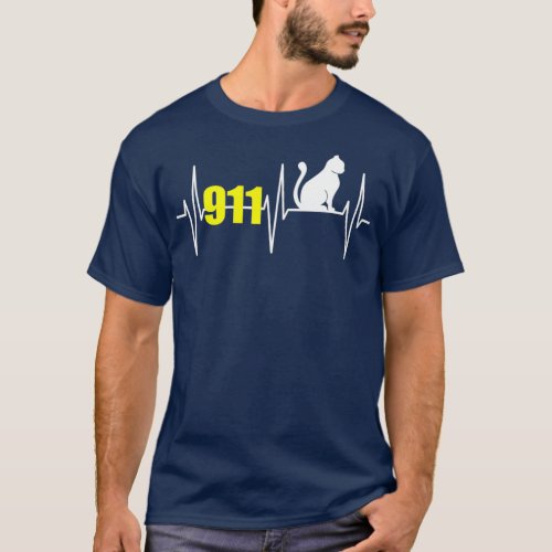 Dispatcher  Funny Cat Lover 911 Emergency T_Shirt