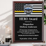 Dispatcher HERO 911 Department Custom Logo Award Plaque