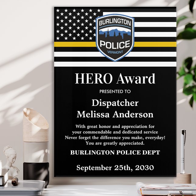 Dispatcher HERO Award 911 Department Logo Acrylic Print (Creator Uploaded)