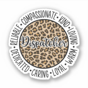 Dispatcher Leopard Print - Emergency Dispatcher Sticker