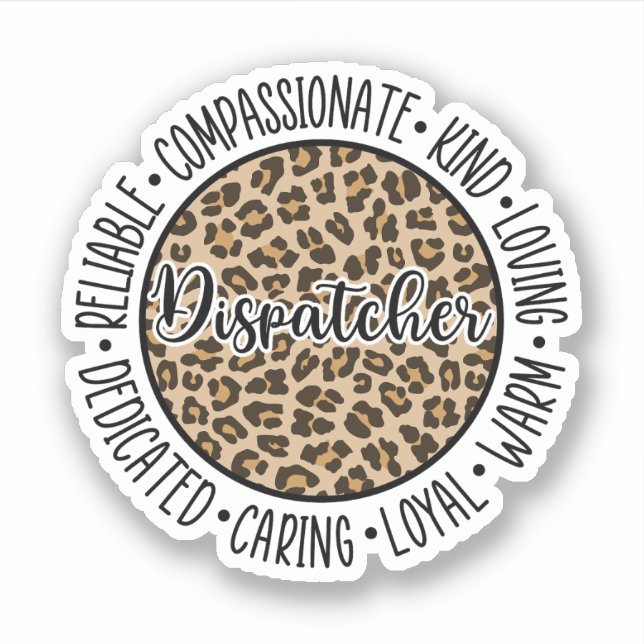 Dispatcher Leopard Print - Emergency Dispatcher Sticker (Front)