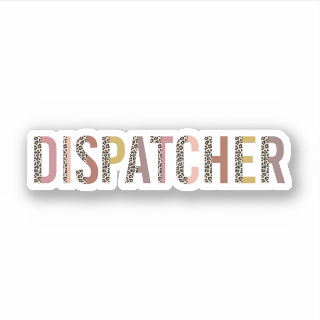 Dispatcher Leopard Print - Emergency Dispatcher Sticker (Front)