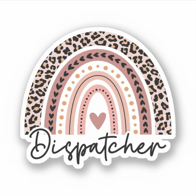 Dispatcher Leopard Rainbow, Emergency Dispatcher Sticker (Front)