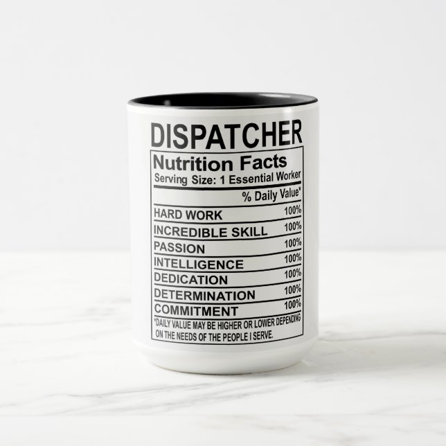 Dispatcher Nutrition Facts Mug (Center)
