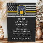 Dispatcher Of The Year Custom Logo Thin Gold Line Acrylic Award<br><div class="desc">Celebrate and show your appreciation to an outstanding Dispatcher with this Thin Gold Line Dispatcher Of The Year Award - American flag design in Dispatcher Flag colors , modern black gold design with custom fire, emergency or police department logo. Personalize this dispatcher award with dispatchers name, text with law enforcement,...</div>