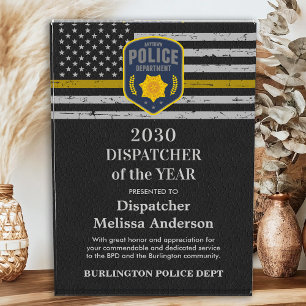 Dispatcher Of The Year Custom Logo Thin Gold Line Acrylic Award