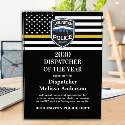 Dispatcher Of The Year Department Custom Logo Acrylic Award