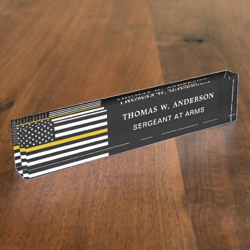 Dispatcher Personalized Thin Gold Line Desk Name Plate