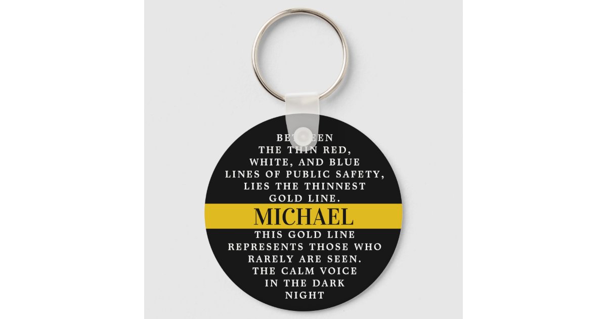 Dispatcher Poem Personalized Thin Gold Line Keychain | Zazzle
