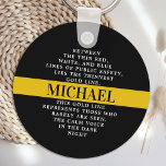 Dispatcher Poem Personalized Thin Gold Line  Keychain<br><div class="desc">Personalized Thin Gold Line Keychain for 911 dispatchers and police dispatchers. Personalize this dispatcher keychain with name. This personalized dispatcher gift is perfect for police dispatcher appreciation, 911 dispatcher thank you gifts, and dispatcher retirement gifts or party favors. Order these dispatchers gifts bulk for the police department or fire station....</div>