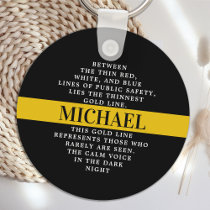 Dispatcher Poem Personalized Thin Gold Line  Keychain