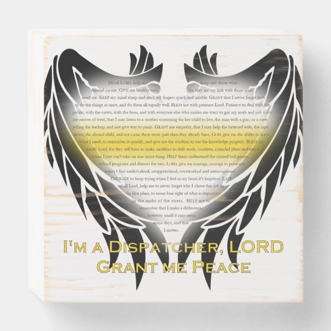 Dispatcher Prayer Decor Wooden Box Sign (Front Horizontal)