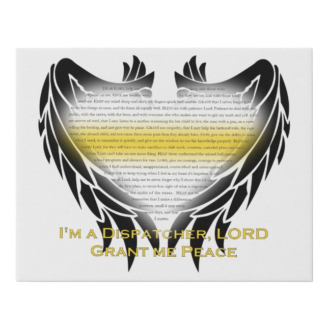 Dispatcher Prayer Faux Canvas Print (Front)