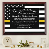 Dispatcher Retirement 911 Thin Gold Line