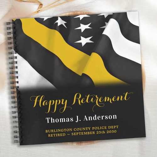 Dispatcher Retirement Party Thin Gold Line Guest Notebook
