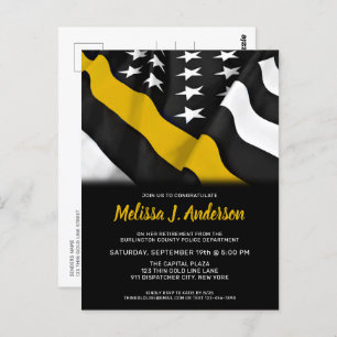 Dispatcher Retirement Personalized Thin Gold Line Postcard
