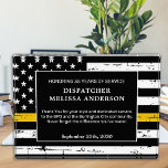 Dispatcher Retirement Years Service Thin Gold Line Acrylic Award<br><div class="desc">Celebrate and show your appreciation to an outstanding Dispatcher with this Thin Gold Line Award - American flag design in Dispatcher Flag colors , distressed design. Personalize this dispatcher retirement award with dispatchers name, text with police, fire or 911 emergency department name and community, and date of retirement. COPYRIGHT ©...</div>