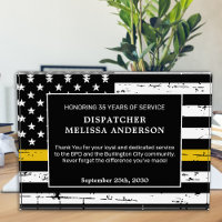 Dispatcher Retirement Years Service Thin Gold Line