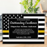 Dispatcher Service Public Safety Communications Acrylic Award<br><div class="desc">Celebrate and show your appreciation to an outstanding Dispatcher with this Thin Gold Line Award - American flag design in Dispatcher Flag colors , modern black gold design. Personalize this 911 dispatcher award with dispatchers name, text with police department, emergency or fire department name and community, and date of issue....</div>