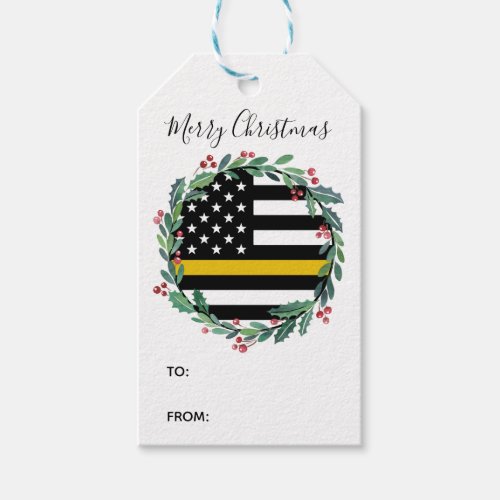 Dispatcher Thin Gold Line Christmas Gift Tags