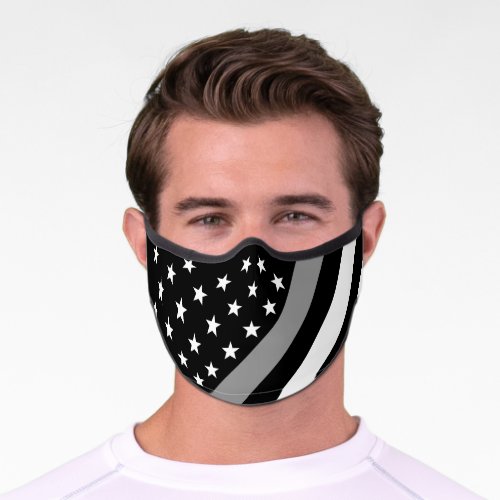 Dispatcher Thin Gray Line Stars Stripes Premium Face Mask