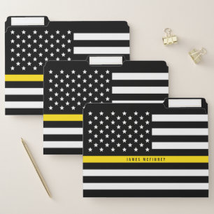 Dispatcher Thin Yellow Line American Flag Add Name File Folder