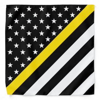 Dispatcher Thin Yellow Line American Flag Bandana by ilovedigis at Zazzle
