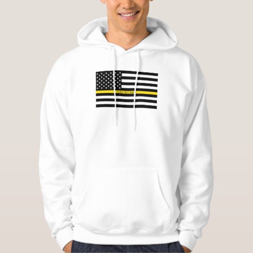 Dispatcher Thin Yellow Line American Flag Monogram Hoodie