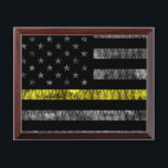 Dispatcher Thin Yellow Line Flag Award Plaque<br><div class="desc">Dispatcher Thin Yellow Line Flag</div>