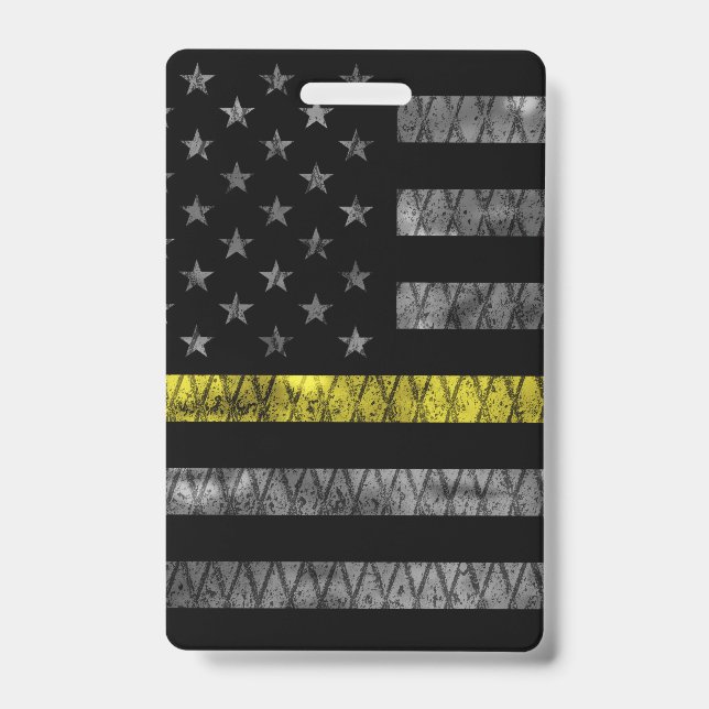 Dispatcher Thin Yellow Line Flag Badge (Front)