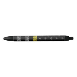 Dispatcher Thin Yellow Line Flag Black Ink Pen
