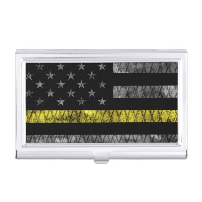 Dispatcher Thin Yellow Line Flag Business Card Case (Front)