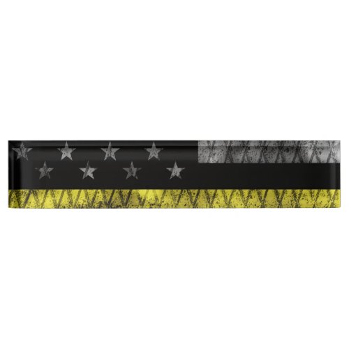 Dispatcher Thin Yellow Line Flag Desk Name Plate