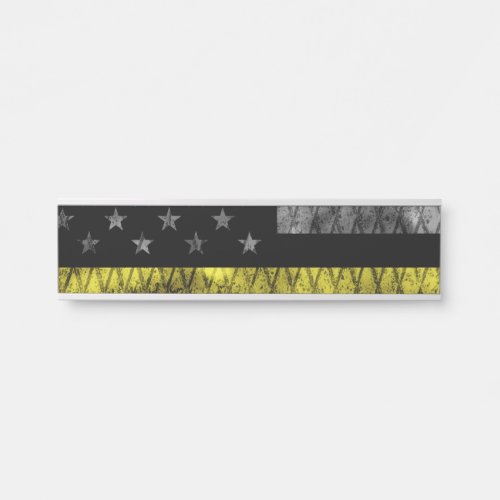 Dispatcher Thin Yellow Line Flag Door Sign