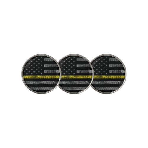 Dispatcher Thin Yellow Line Flag Golf Ball Marker