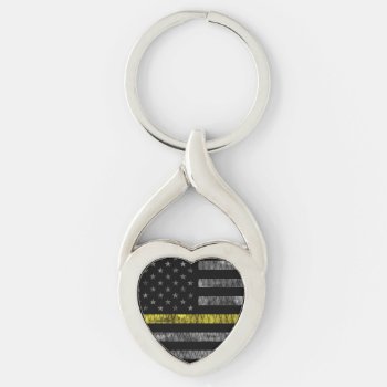 Dispatcher Thin Yellow Line Flag Keychain by 13_Tactical_Police at Zazzle