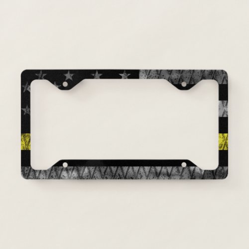Dispatcher Thin Yellow Line Flag License Plate Frame