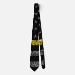 Dispatcher Thin Yellow Line Flag Neck Tie