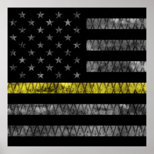 Dispatcher Thin Yellow Line Flag Poster
