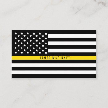 Dispatcher Thin Yellow Line Flag Professional Business Card by ilovedigis at Zazzle